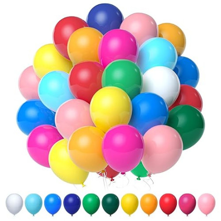 Elalove 110 ballons en latex 27cm – Kit multicolore pour anniversaire, mariage, baby shower, décoration fête, compatible hélium,