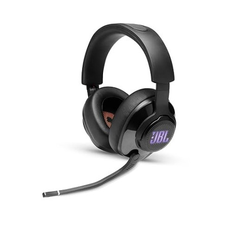 JBL Quantum 400 – Casque gaming filaire avec son Signature Quantum JBL et Quantum SURROUND – Avec micro et effets lumineux RGB –