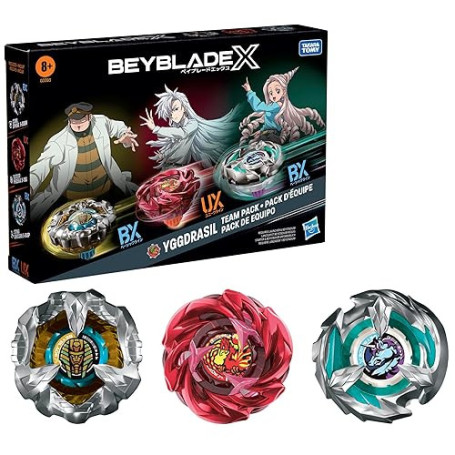 Beyblade X, Pack d'équipe Yggdrasil, inclut 3 toupies de compétition conçues par Takara Tomy, dès 8 Ans