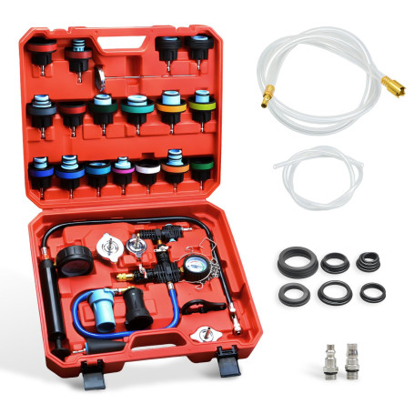 Zoomtools 28 PCS Kit de Testeur de Pression de Système de Refroidissement et Remplissage de Liquide de Refroidissement, Kit de T