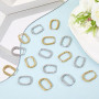 SUNNYCLUE 1 boîte de 8 paires de Boucles D'Oreilles Créoles Ovales en Acier Inoxydable 4 styles Couleur Or Argent Brillant Recta