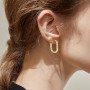 SUNNYCLUE 1 boîte de 8 paires de Boucles D'Oreilles Créoles Ovales en Acier Inoxydable 4 styles Couleur Or Argent Brillant Recta