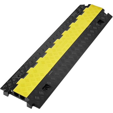 VEVOR Rampe de Protection Câble à 2 Canaux 3,05x2,79 cm Passage de Câble au Sol TPU Capacité Charge 10 000 kg/Axe Passe Câble Ra