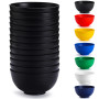 Berglander Bols en plastique noir Set 12 pièces 750ml, bol de ramen réutilisable, bols à soupe, bol de céréales pour adulte, enf