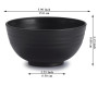 Berglander Bols en plastique noir Set 12 pièces 750ml, bol de ramen réutilisable, bols à soupe, bol de céréales pour adulte, enf