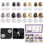 Swpeet Lot de 80 fermoirs magnétiques en métal de 14/18 mm pour couture, sacs à main, vêtements, cuir, argent, bronze, noir