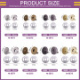 Swpeet Lot de 80 fermoirs magnétiques en métal de 14/18 mm pour couture, sacs à main, vêtements, cuir, argent, bronze, noir