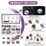 Swpeet Lot de 80 fermoirs magnétiques en métal de 14/18 mm pour couture, sacs à main, vêtements, cuir, argent, bronze, noir