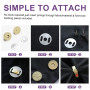 Swpeet Lot de 80 fermoirs magnétiques en métal de 14/18 mm pour couture, sacs à main, vêtements, cuir, argent, bronze, noir