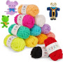 AUAUY Laine à Tricoter, 12 Couleurs Crochet Coton Pelote Grosse Maille Fils, Epaisse Acrylique Multicolore, Arylique Ultra Doux