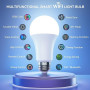 Auxmir Ampoule Connectée WiFi, Ampoule LED Intelligente E27 Multicolore 2700K-6500K 10W 800LM, Compatible Alexa/Google Home, 16