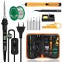 Fer à Souder Kit 80W Température Réglable 180-520°C Electronique de Precision avec Interrupteur ON/OFF, 5 Conseils de soudage, P