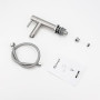 Ibergrif M18103 Mitigeur de lavabo à eau froide, monocommande pour lavabo extérieur, WC invités, acier inoxydable, finition bros