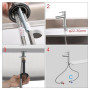 Ibergrif M18103 Mitigeur de lavabo à eau froide, monocommande pour lavabo extérieur, WC invités, acier inoxydable, finition bros