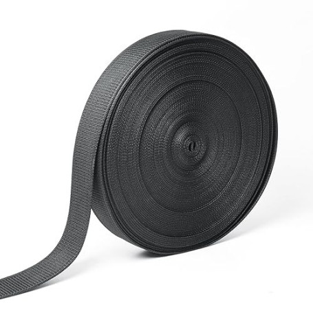 GTNCE Ruban Sangle en Polypropylène Noir 25 mm, 30 m Attache Cable Reutilisables Nylon, Ruban Ceinture en polypropylène, Ruban C