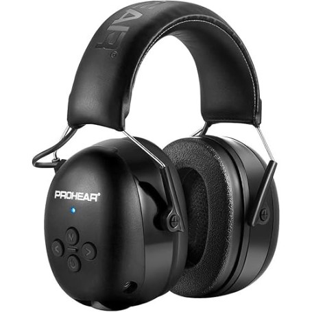 PROHEAR 037 Bluetooth 5.4 Casque Anti Bruit, Musique Protection Auditive Rechargeable avec Sac Transport, Cache-Oreilles de Prot