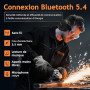 PROHEAR 037 Bluetooth 5.4 Casque Anti Bruit, Musique Protection Auditive Rechargeable avec Sac Transport, Cache-Oreilles de Prot
