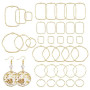 CHGCRAFT 48Pcs 2 Style Alliage Dos Ouvert Lunette Pendentifs Boucle d'Oreille Creuse Cadre Charme Résine Epoxy Charme pour DIY R