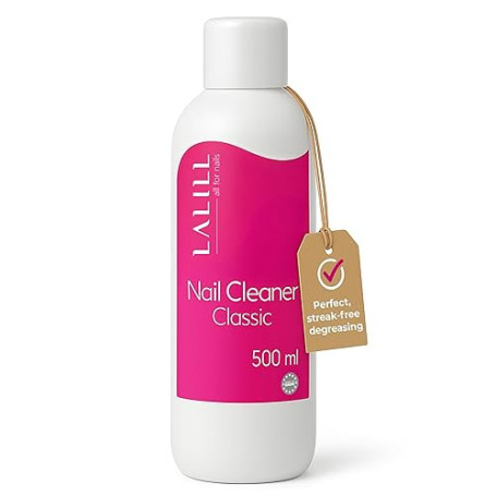 Lalill Cleaner Ongles Degraissant 500ml - Nettoyant pour Gels, Hybrides et Brosse - Désinfection Puissante, Détruit les Bactérie