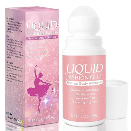 Colle pour Peau en roll-on, résistant à la transpiration et imperméable, adhésif transparent invisible pour vêtements, justaucor