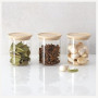 5five - Lot de 3 Bocaux en Verre, Couvercle Hermétique Bambou, 350 ml, 8,5 x 10,5 cm - Pour Rangement Cuisine, Épices