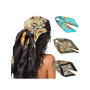 Generisch Foulard pour Femme, 3 Pièces Grand Foulard Carré en Satin Foulard en Satin Sensation de Soie Cheveux Bandana Foulard B