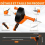 Furet Déboucheur Canalisation - 10M Furet Plomberie Flexible avec Gants, Sac de Rangement - Spirale de Nettoyage de Canalisation