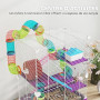 PawHut Cage pour Hamster Rongeur 4 étages avec Tunnels mangeoire Roue Maison échelles dim. 46L x 30l x 58H cm Violet