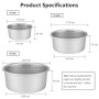 Auddemg Ensemble de 3 moules à gâteau ronds (Ø 10/15/20 cm), moule layer cake professionnel en aluminium anodisé avec fond amovi