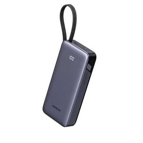 UGREEN Nexode 45W Batterie Externe 20000mAh Power Bank Charge Rapide Câble USB C Intégré PD3.0 Chargeur Portable PC LED Compatib