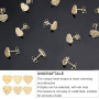 UNICRAFTALE 24pcs Forme Coeur Doré Placage sous Vide Résultats Boucle Oreille 304 Clous Oreille en Acier Inoxydable avec Écrous