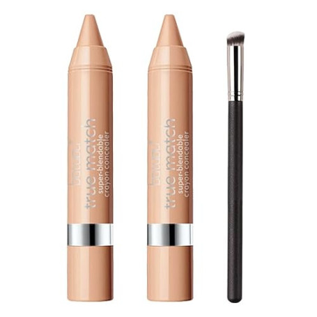BASTOUR Lot de 2 correcteurs liquides beiges anti-cernes avec un pinceau anti-cernes pour un maquillage parfait, opacité variabl