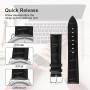 TIESOME Bracelet de montre en cuir, bracelet de remplacement en cuir de veau, bracelet à boucle en acier inoxydable pour hommes