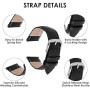TIESOME Bracelet de montre en cuir, bracelet de remplacement en cuir de veau, bracelet à boucle en acier inoxydable pour hommes