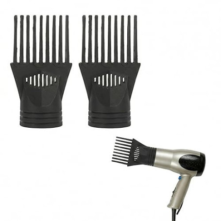 DOITOOL Lot De 2 Embouts Peigne SèChe-Cheveux Universel, Peigne Afro DéMêLant Et Lissant Pour Cheveux BoucléS CréPus, Buse Conce