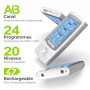 AUVON 3 EN 1 TENS EMS Electrostimulateur Musculaire de Canaux Double pour le soulagement de la douleur, la stimulation musculair