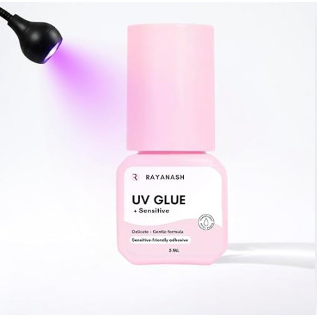 Colle UV pour extensions de cils en 1 seconde - Étanche jusqu'à ce que les cils tombent - Seule une utilisation professionnelle