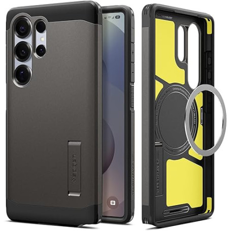 Spigen Tough Armor(AI) MagFit Coque Compatible avec Samsung Galaxy S25 Ultra - Gunmetal
