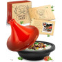 KRUSTENZAUBER Tajine pour 2 à 4 personnes – Tajine oriental en fonte de qualité supérieure de 27 cm – Convient pour induction et