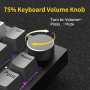 Clavier mécanique filaire AJAZZ AK820, clavier de jeu à 75 % avec bouton de contrôle du volume, touches PBT, 82 touches, coussin