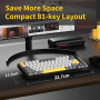 Clavier mécanique filaire AJAZZ AK820, clavier de jeu à 75 % avec bouton de contrôle du volume, touches PBT, 82 touches, coussin