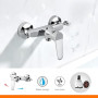 Ibergrif M12059-1 Mitigeur monocommande Douche, Robinet Douche Universel Filetage G1/2, Mitigeur de Douche Mural avec Support de