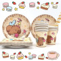 68 Pièce Assortiments Capybara Vaisselle de Fete, Vaisselle Anniversaire Capybara, Decoration Anniversaire Enfant Assiette Tasse