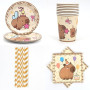 68 Pièce Assortiments Capybara Vaisselle de Fete, Vaisselle Anniversaire Capybara, Decoration Anniversaire Enfant Assiette Tasse