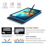 HUION Kamvas Pro 16 Tablette Graphique avec Ecran 15.6 Pouces avec 6 Raccourcis et 1 Barre Tactile Idéal pour Le Télétravail ...