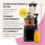 Jus de Fruits et Légumes à Mastication Lente, Slow Juicer, Jus Frais et Santé, Sorbet, Crème Glacée, Bouche 75 mm, sans BPA, 240