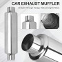 Silencieux, Silencieux Echappement Voiture en Acier Inoxydable de 305 mm avec Sortie D'air de 63 mm Echappement Voiture Universe