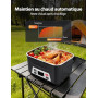 Docusvect Gamelle chauffante batterie, Lunch box chauffante rechargeable avec Chauffage Programmable, Chauffe plat électrique 1,