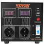 VEVOR Transformateur 220 V⇄110 V Convertisseur de Tension Élévateur Abaisseur 2000 W Transformateur de Puissance avec 2 Prises U