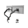 Ibergrif Bras Double Écran PC - Support 2 Moniteurs de 13 à 27 Pouces, Bras à Gaz Réglable en Hauteur, Inclinaison, Rotation de